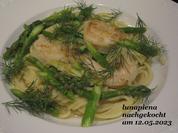Spaghetti mit Spargel-Garnelen-Sauce - Rezept - Bild Nr. 16538