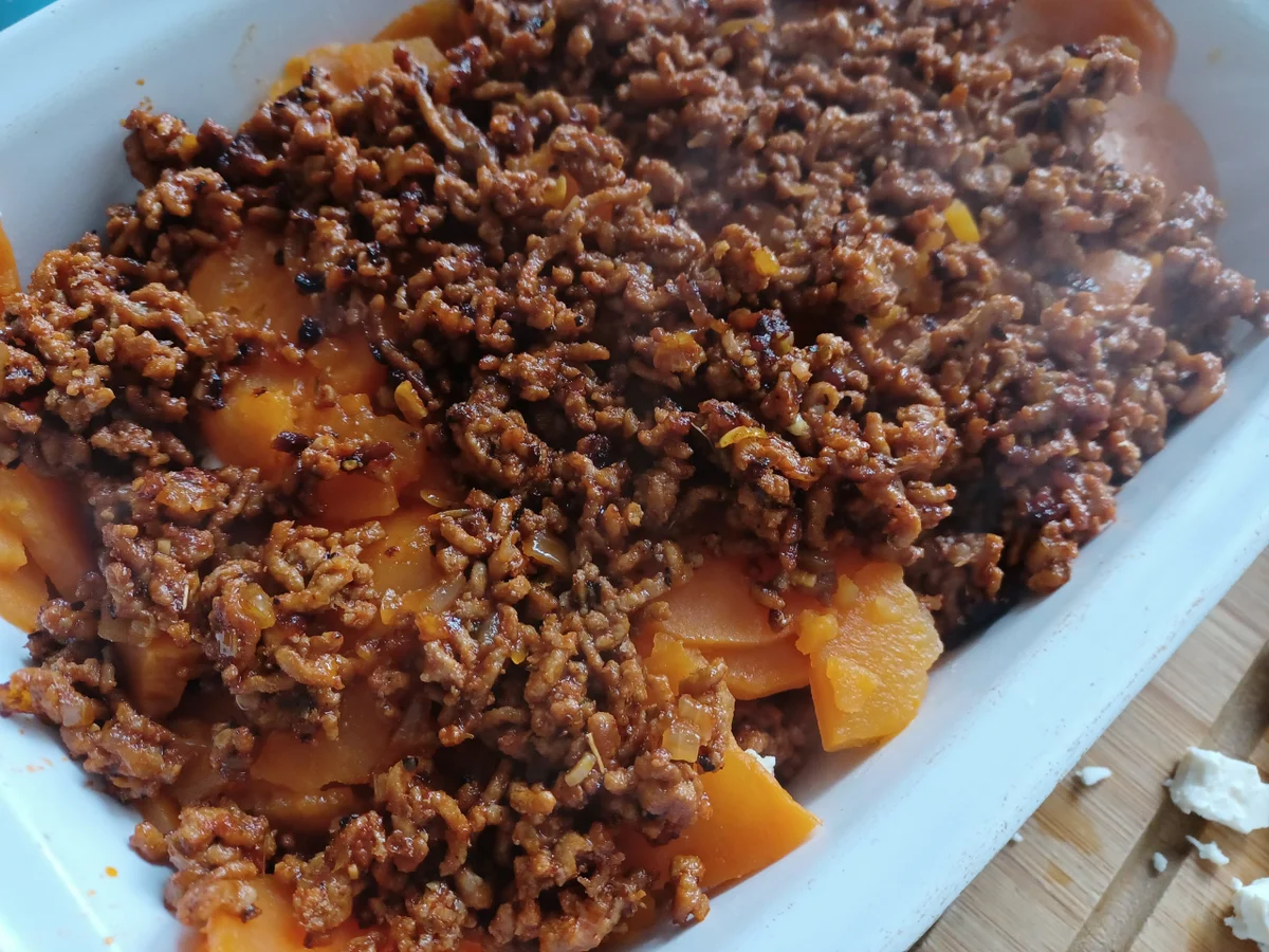 Rezept: Süßkartoffel - Hackfleisch - Auflauf Bild Nr. 16570 Süßkartoffel - Hackfleisch - Auflauf - Rezept - Bild Nr. 16570