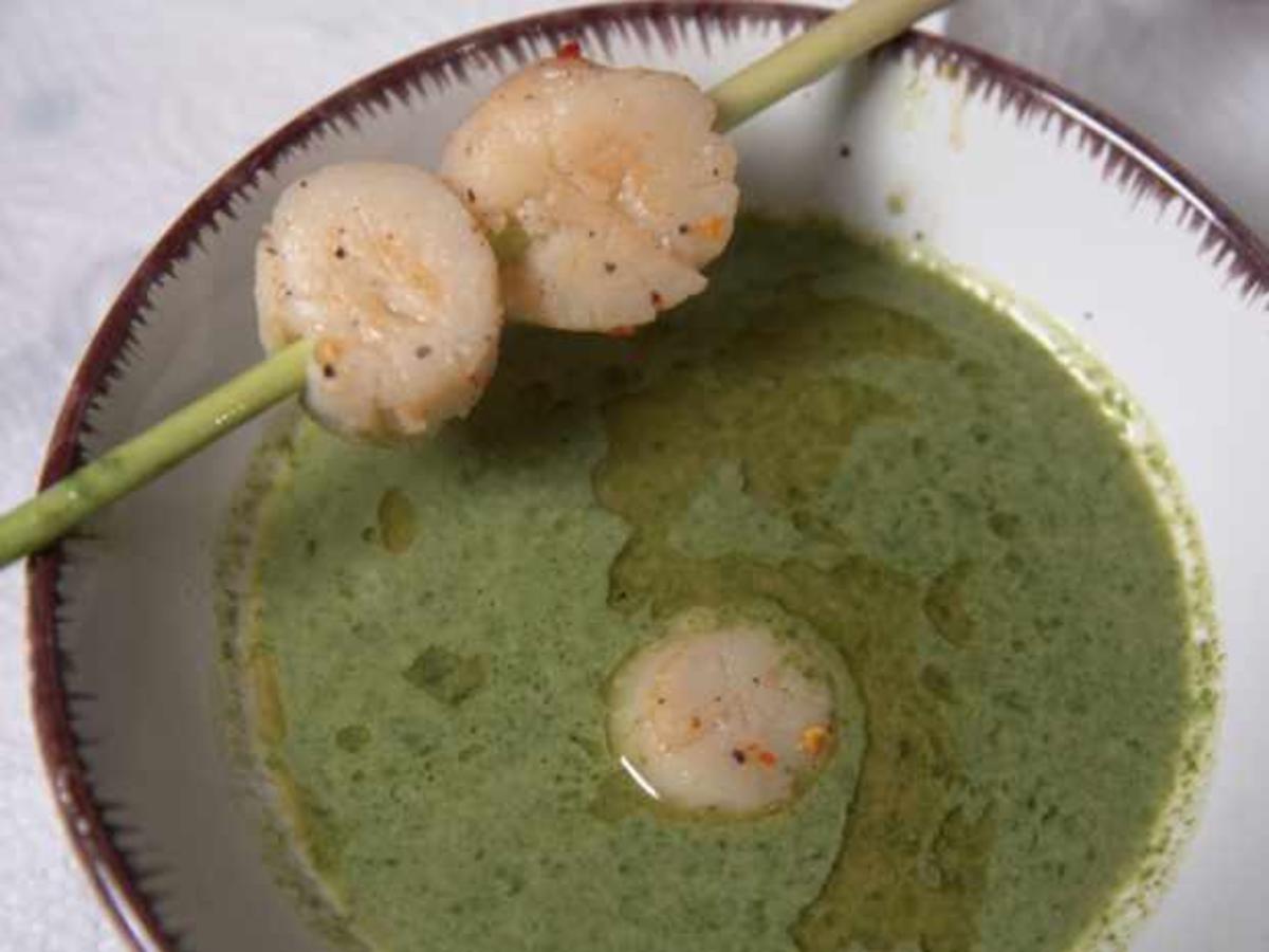 Kokos-Spinat-Suppe mit Jakobsmuscheln - Rezept - Bild Nr. 2