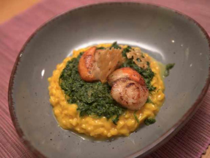 Jakobsmuschel auf Safranrisotto und Brunnenkresse - Rezept - kochbar.de Jakobsmuschel auf Safranrisotto und Brunnenkresse - Rezept - kochbar.de