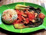 Hühnerbrust in würziger Tomatensauce mit Reis und gebratene Pak Choi - Rezept - Bild Nr. 2