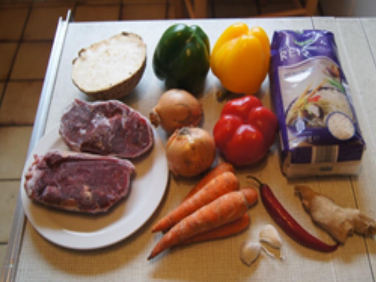 Rindfleisch mit Gemüsemix und Basmatireis - Rezept - kochbar.de