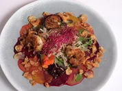 Beete Carpaccio mit Topinambur-Chips und Garnelen - Rezept - Bild Nr. 2