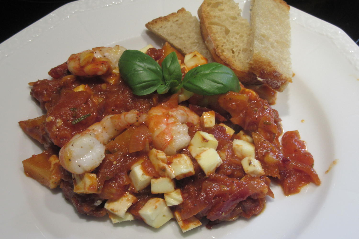 Fisch: Garnelen auf Tomatengemüse - Rezept - kochbar.de
