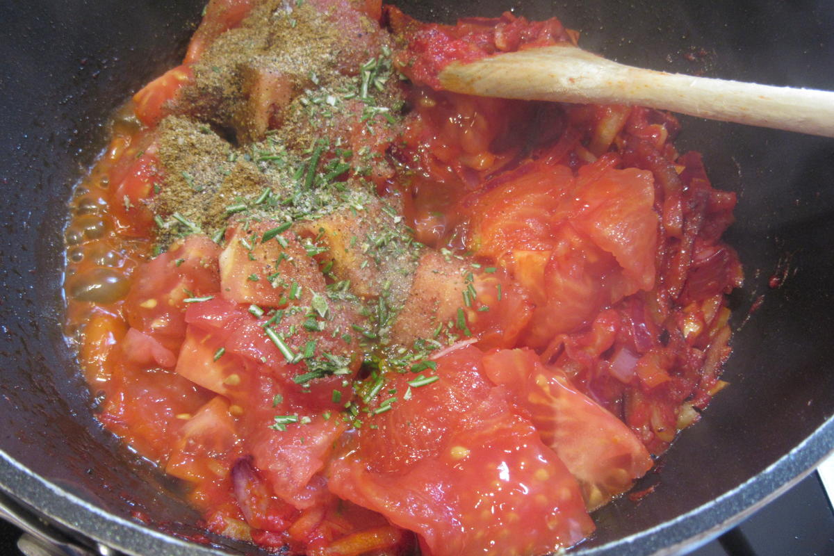 Fisch: Garnelen auf Tomatengemüse - Rezept - Bild Nr. 16600