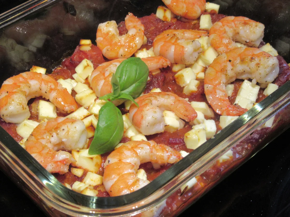 Rezept: Fisch: Garnelen auf Tomatengemüse Bild Nr. 16604 Fisch: Garnelen auf Tomatengemüse - Rezept - Bild Nr. 16604