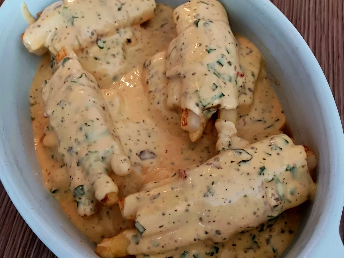 Gratiniertes Schweinefilet mit Spargelpäckchen - Rezept - Bild Nr. 16602