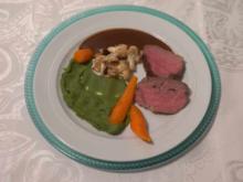 Kalbsfilet mit Erbsenpüree, Vanillekarotten und Blumenkohl - Rezept - Bild Nr. 16619