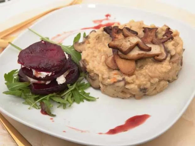 Pilzrisotto und Rote Bete mit Ziegenkäse - Rezept - Bild Nr. 16645