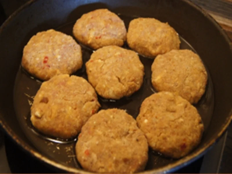 Rezept: Gefüllte-Frikadellen mit Busch-Bohnen und Süßkartoffel-Creme Bild Nr. 16659 Gefüllte-Frikadellen mit Busch-Bohnen und Süßkartoffel-Creme - Rezept - Bild Nr. 16659