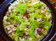 Grüne Pizza mit Spargel, Schinken und Salat - Rezept - Bild Nr. 16701