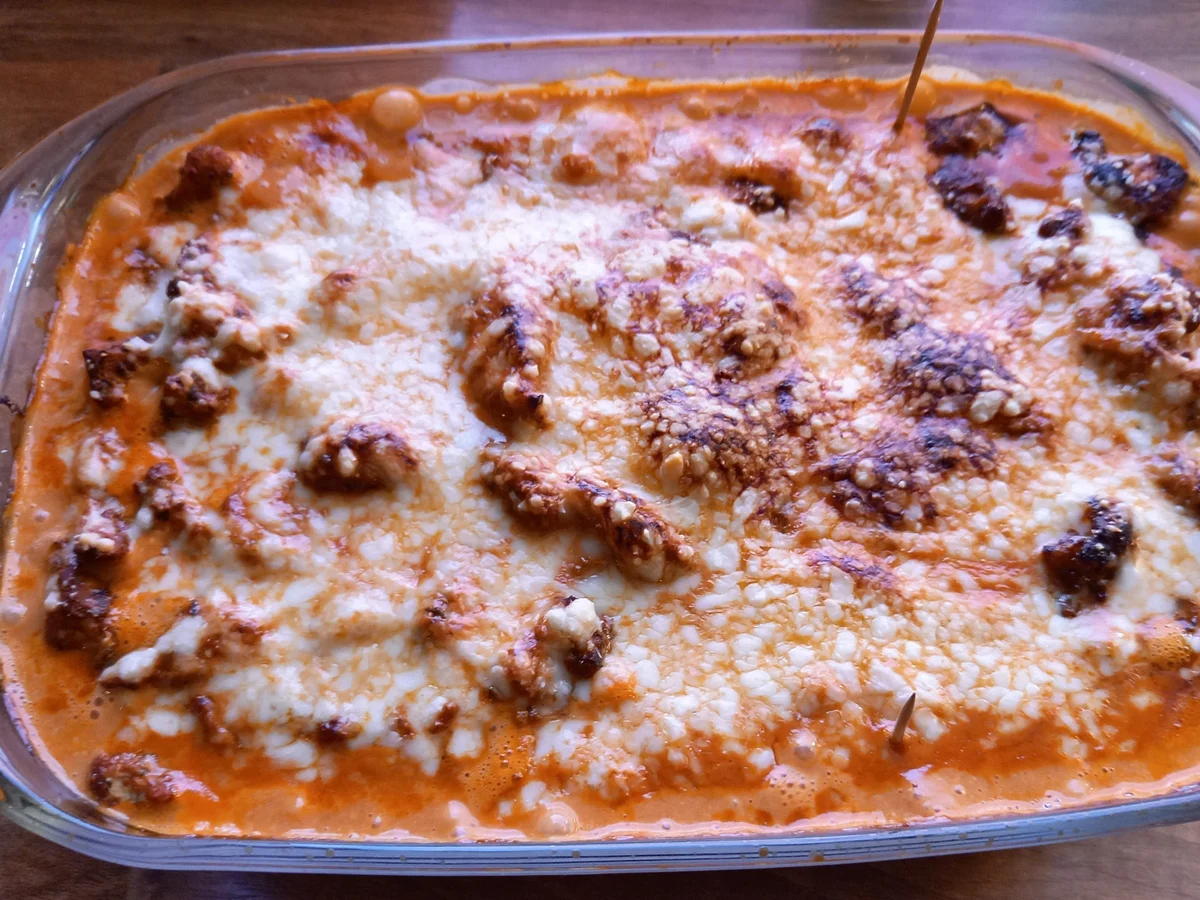 Gyros Metaxa überbacken - Rezept - Bild Nr. 2