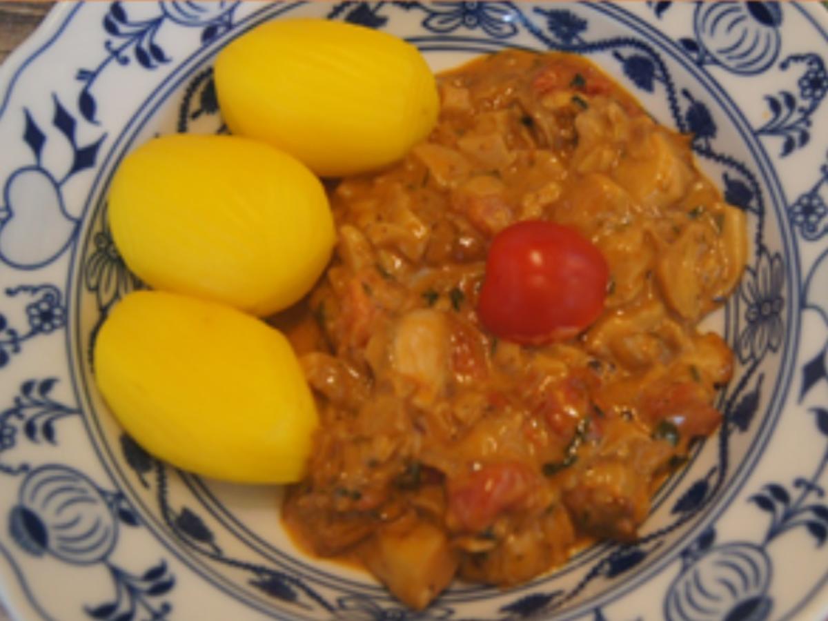 Rahm-Steinpilze mit Tomaten und Kartoffeln - Rezept - kochbar.de