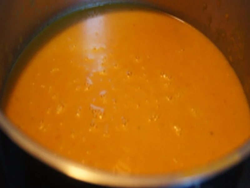 Rezept: Asiatisch gewürzte Möhrensuppe mit Garnelenspieß Bild Nr. 10 Asiatisch gewürzte Möhrensuppe mit Garnelenspieß - Rezept - Bild Nr. 10