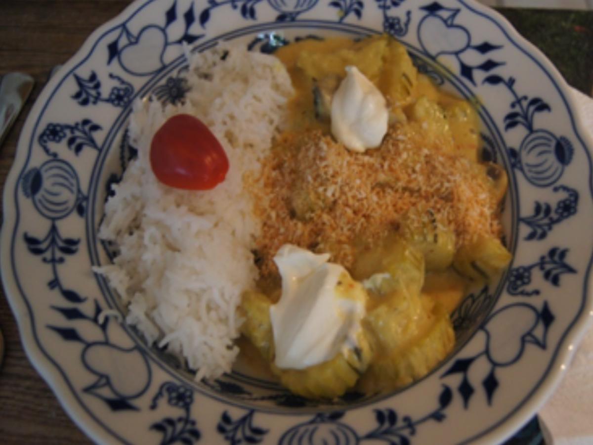 Zucchini-Champignon-Curry mit Basmatireis - Rezept - Bild Nr. 16703