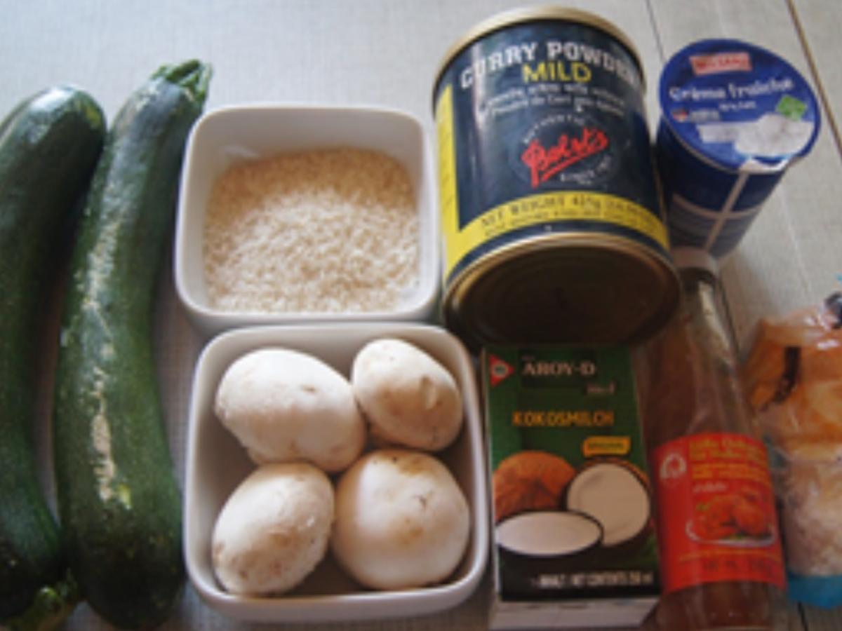 Zucchini-Champignon-Curry mit Basmatireis - Rezept - Bild Nr. 16704