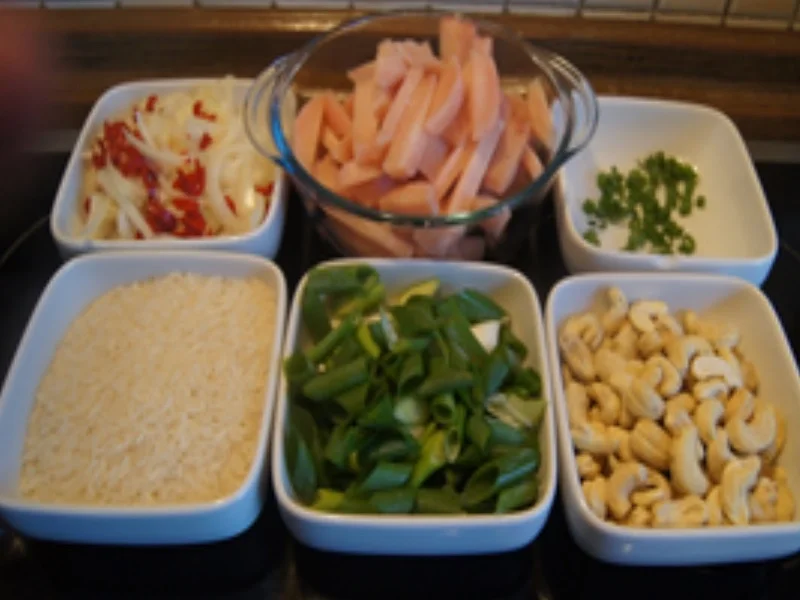 Gebratenes Hähnchenbrustfilet mit Cashew Nüssen und Jasmin Reis - Rezept - Bild Nr. 9