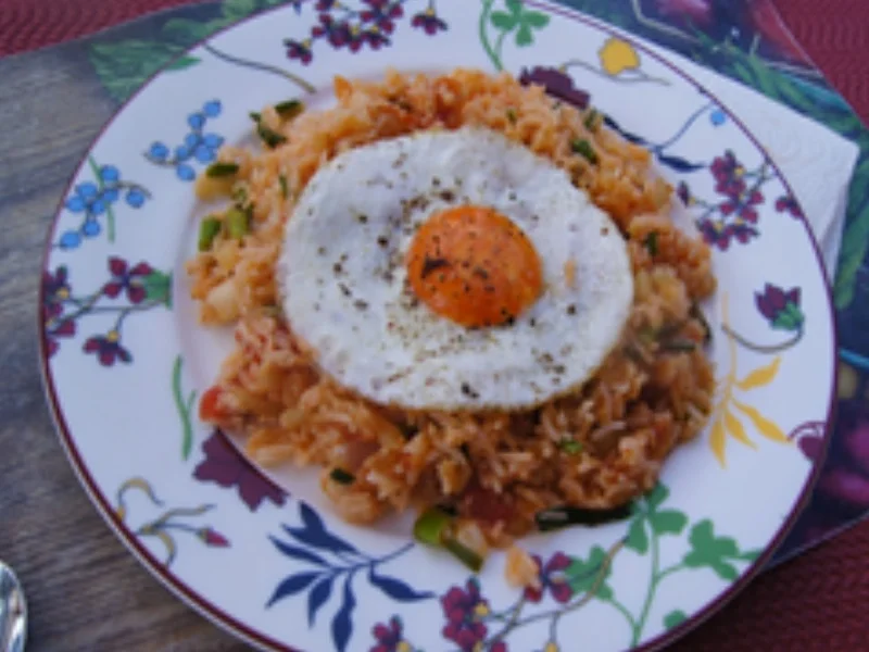 Rezept: Gebratener Basmatireis mit Garnelen und Spiegelei Bild Nr. 16703 Gebratener Basmatireis mit Garnelen und Spiegelei - Rezept - Bild Nr. 16703