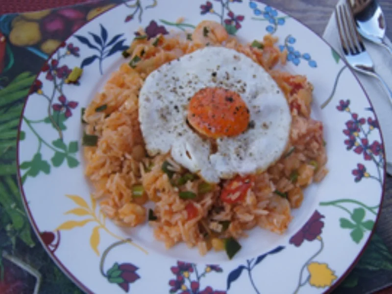 Rezept: Gebratener Basmatireis mit Garnelen und Spiegelei Bild Nr. 16711 Gebratener Basmatireis mit Garnelen und Spiegelei - Rezept - Bild Nr. 16711