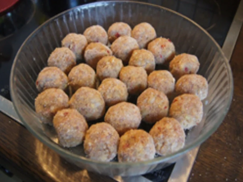 Frittierte Hackfleischbällchen mit Gemüse süß-sauer und Jasmin Reis - Rezept - Bild Nr. 6