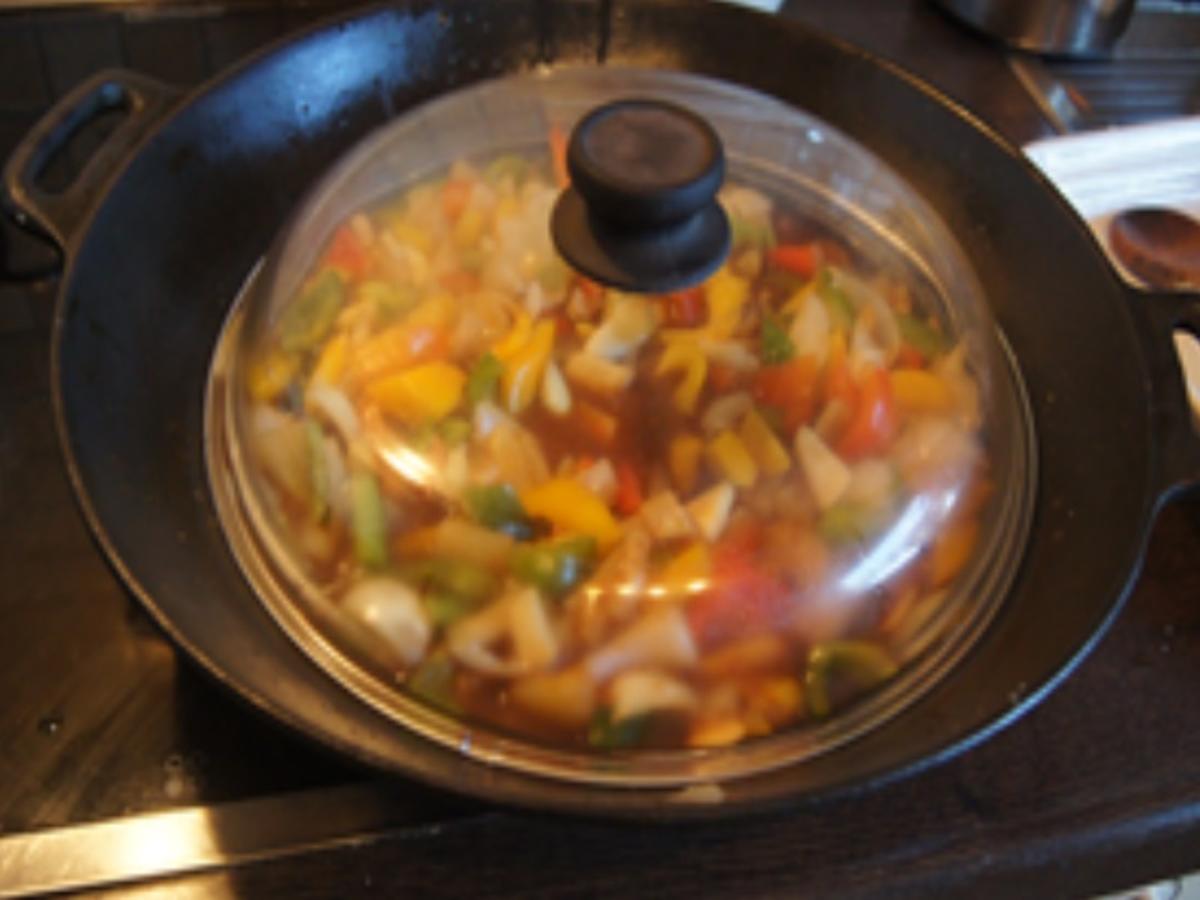 Frittierte Hackfleischbällchen mit Gemüse süß-sauer und Jasmin Reis - Rezept - Bild Nr. 20