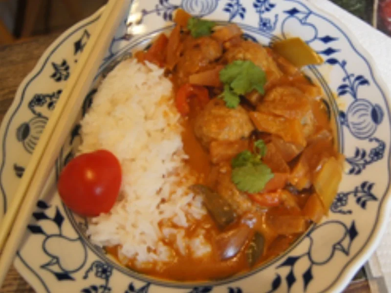 Frittierte Hackfleischbällchen mit Gemüse süß-sauer und Jasmin Reis - Rezept - Bild Nr. 27