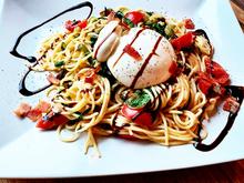 Burrata auf Spaghetti mit Mangold und Tomaten - Rezept - Bild Nr. 16705