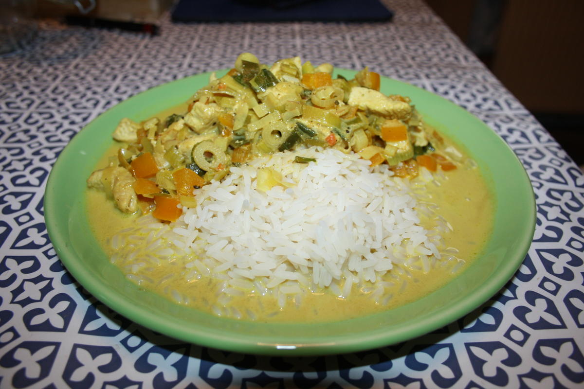Curry - Lauch - Paprika - Puten Geschnetzeltes mit Reis - Rezept - Bild Nr. 16724