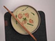 Spargelcremesuppe mit Scampis und Baguette - Rezept - Bild Nr. 2