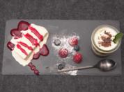 Tiramisu mit Vanille Parfait auf einem Himbeerspiegel - Rezept - Bild Nr. 16724