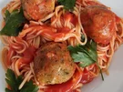 Linsenbällchen mit Spaghetti und Tomatensauce - Rezept - Bild Nr. 16724