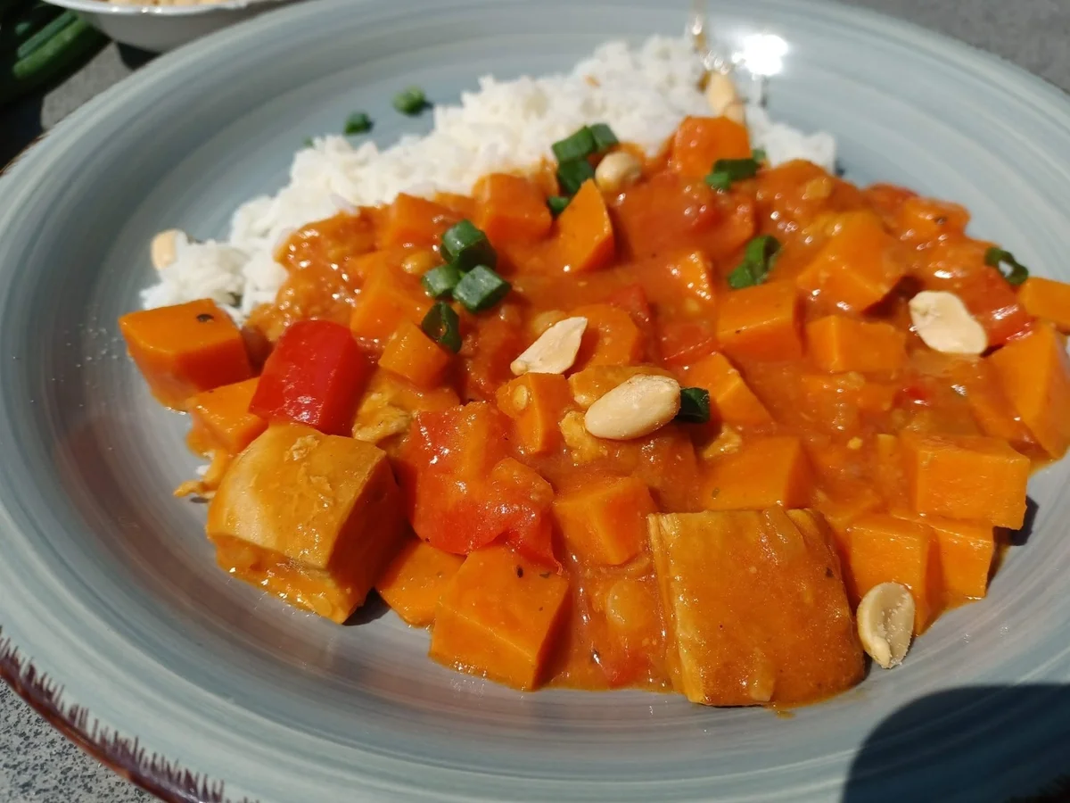 Erdnuss - Süßkartoffel - Pfanne - Rezept - Bild Nr. 16731