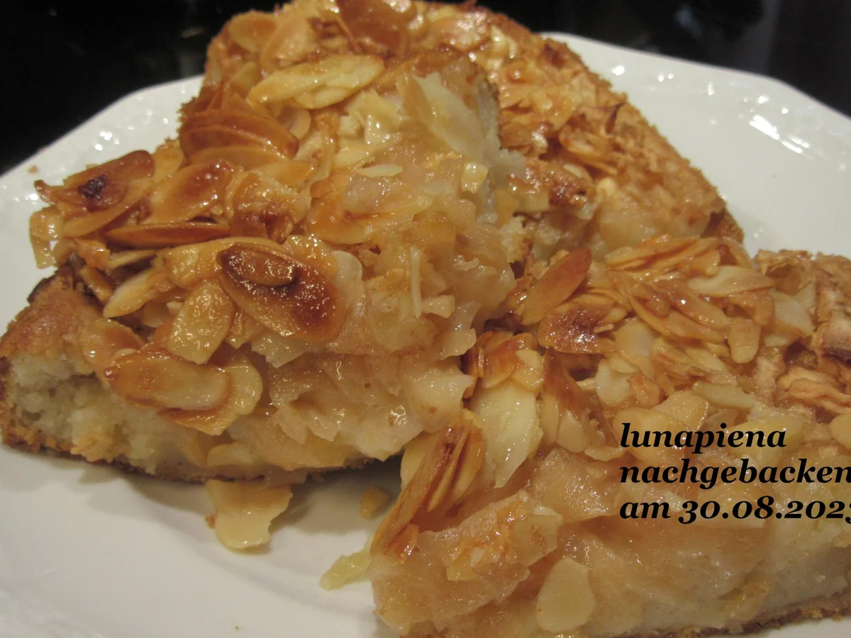 Rezept: Blechkuchen mit Mandelblättchen und Apfel Bild Nr. 16735 Blechkuchen mit Mandelblättchen und Apfel - Rezept - Bild Nr. 16735