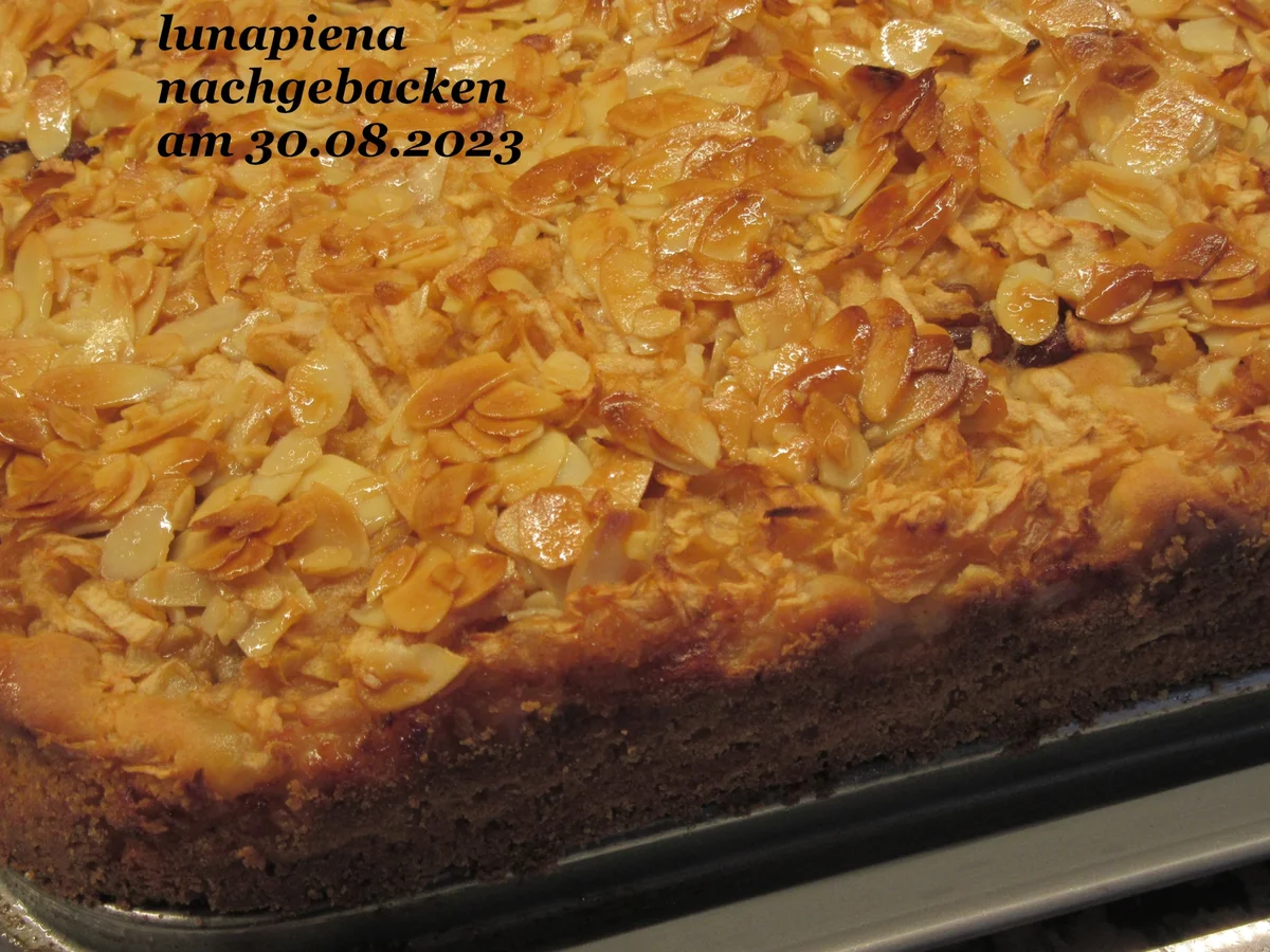 Rezept: Blechkuchen mit Mandelblättchen und Apfel Bild Nr. 16741 Blechkuchen mit Mandelblättchen und Apfel - Rezept - Bild Nr. 16741