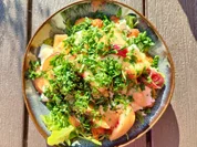 Pfirsich-Burrata-Salat mit weißen Bohnen - Rezept - Bild Nr. 16735