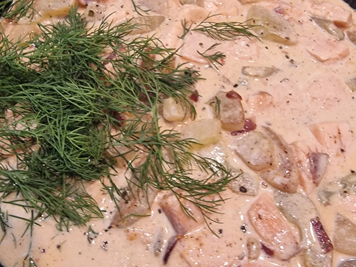 Rezept: Schmorgurken-Lachs-Pfanne Bild Nr. 16764 Schmorgurken-Lachs-Pfanne - Rezept - Bild Nr. 16764