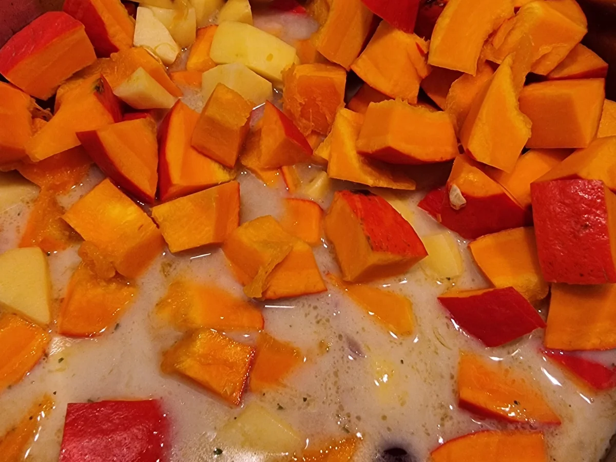 Kürbis-Suppe mit Spinat und Garnelen - Rezept - Bild Nr. 16759