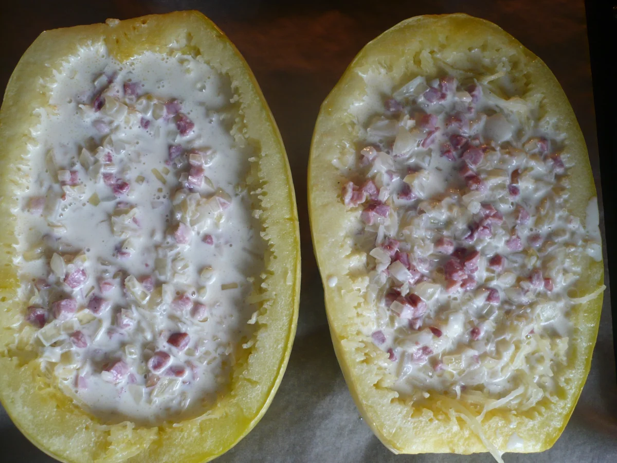 Rezept: Spaghetti - Kürbis Carbonara Bild Nr. 16763 Spaghetti - Kürbis Carbonara - Rezept - Bild Nr. 16763