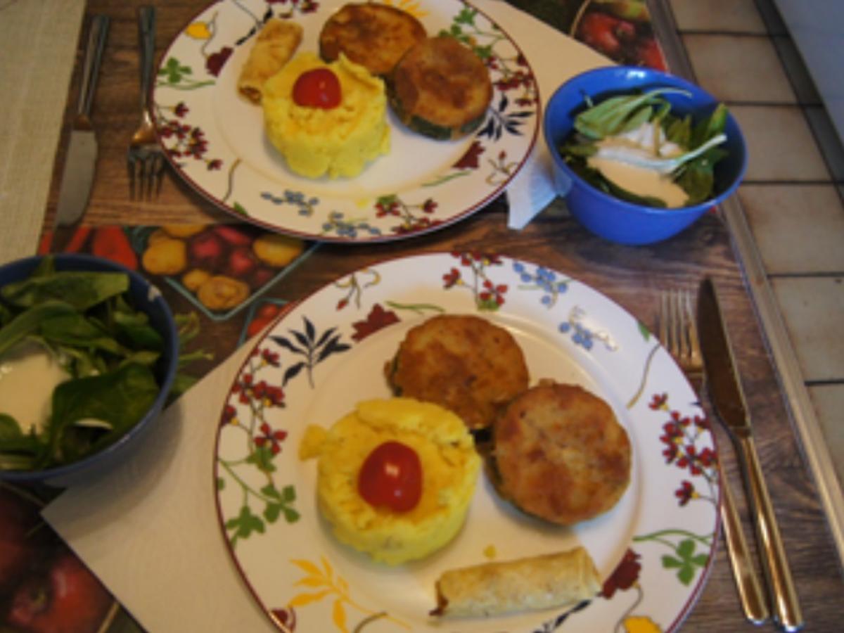 Zucchinischnitzel mit Kartoffelstampf und Feldsalat - Rezept - Bild Nr. 13