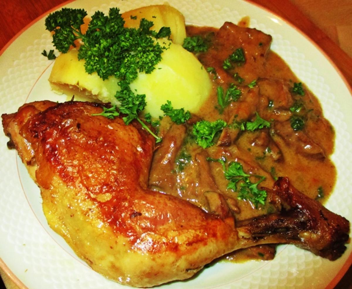 Hühnchenkeulen in Pfifferlingssoße - Rezept - kochbar.de