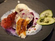 Forelle mit Rote Bete, Flämm Paste und Kefir Espuma - Rezept - Bild Nr. 16752