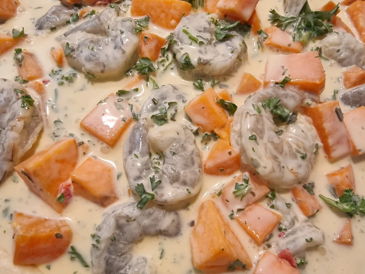 Süßkartoffel-Garnelen-Quiche - Rezept - Bild Nr. 16775