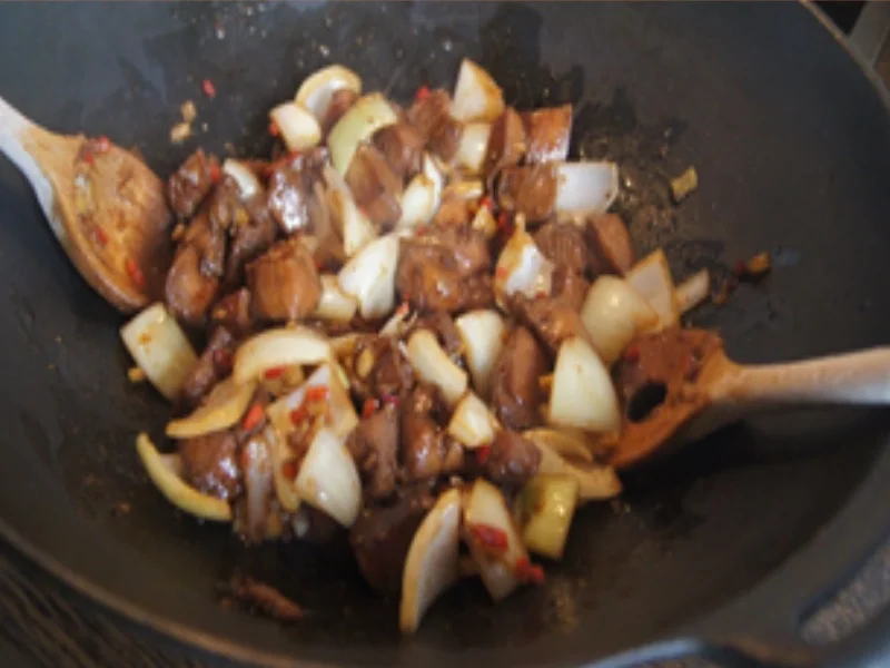 Chinapfanne mit Hähnchenfleisch und Gemüsemix und Basmatireis - Rezept - Bild Nr. 16779