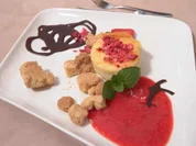 Rahm-Käsekuchen mit Erdbeerspiegel und Butterstreusel - Rezept - Bild Nr. 2