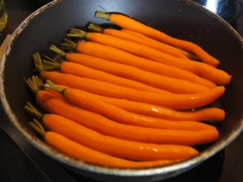 Schweinefiletschnitzel mit Champignon-Rahmsauce, Honig-Bundmöhren und Drillingen - Rezept - Bild Nr. 17