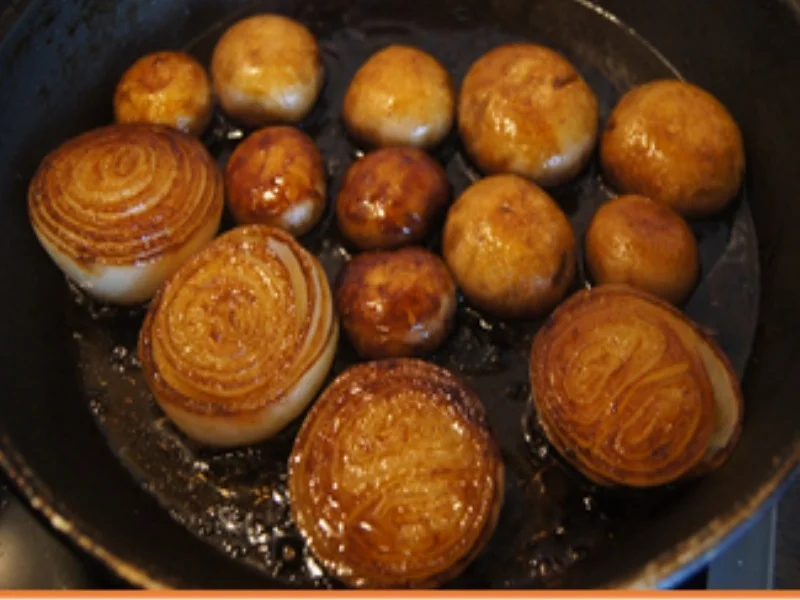 Nackensteak mit gebratenen Zwiebeln und braunen Champignons - Rezept - Bild Nr. 10