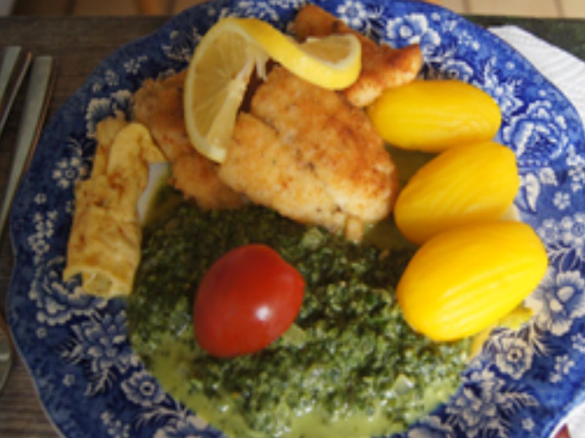 Pangasius-Filet mit Würz-Rahm-Spinat und Kartoffeln - Rezept - kochbar.de