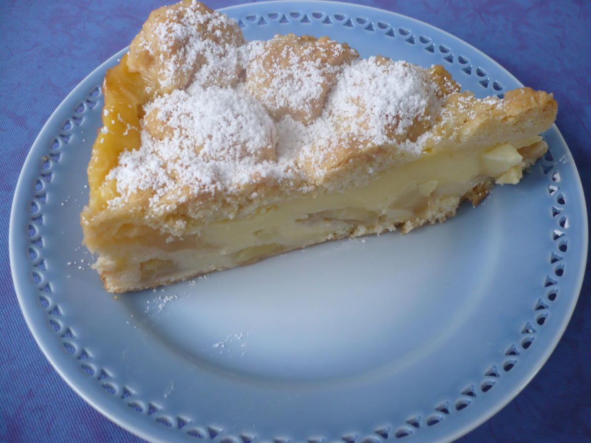 Apfelkuchen mit Pudding, einfaches Grundrezept