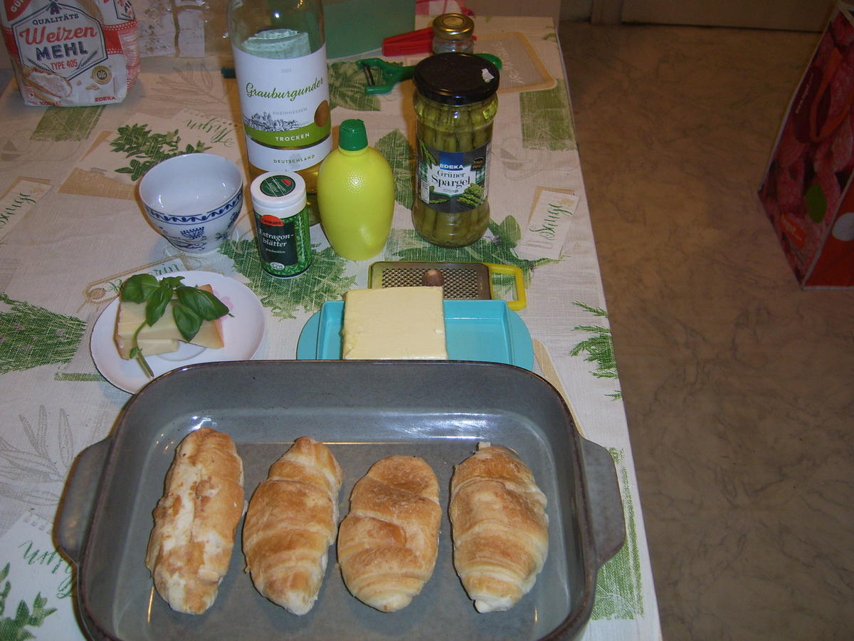 Gefüllte Croissant mit Schinken, Spargel und Käse - Rezept - Bild Nr. 3