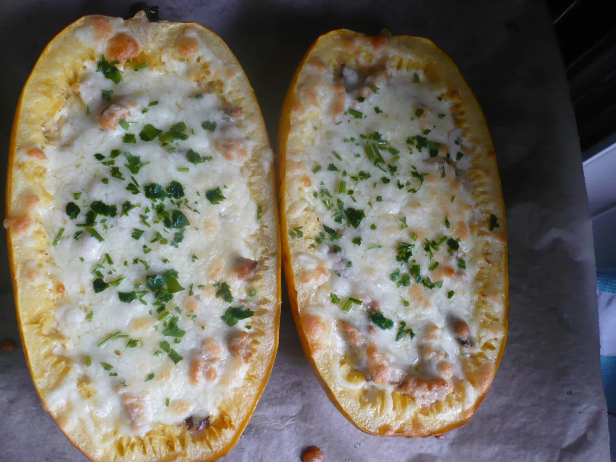 Spaghettikürbis mit Geschnetzeltem - Rezept - Bild Nr. 16842